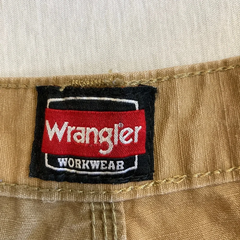 Wrangler Workwear Pants Mens‎ 38x34 (Fit 38x32) Tan Ripstop Cargo Double Knee